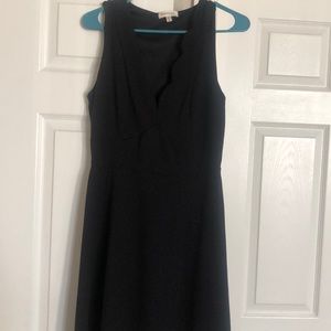Monteau black dress with scalloped neckline